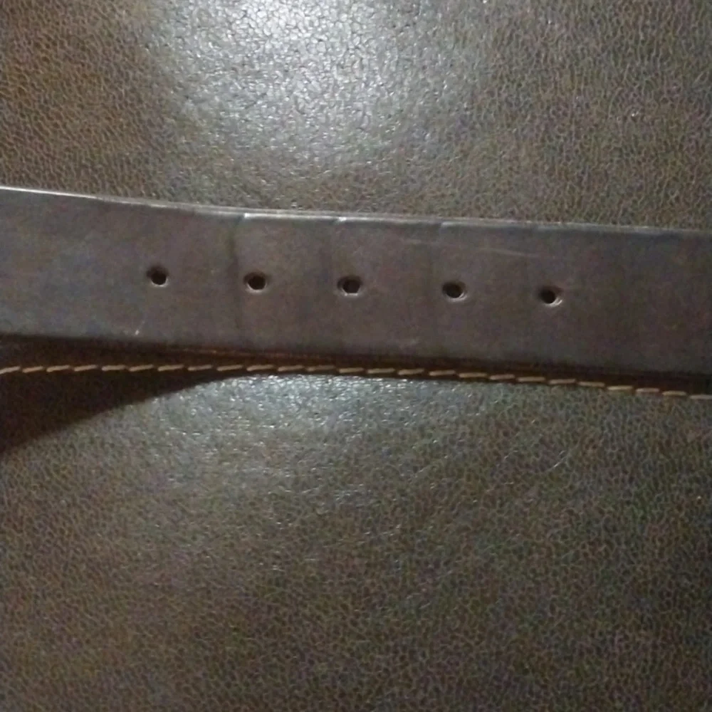 H Made in ltaly Women Genuine Leather Belt with Brass Buckle Size S Ornamental